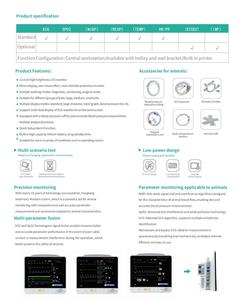 QD-VE12 12-дюймовый портативный Ветеринарный монитор пациента для многопараметрического устройства контроля жизненно важных функций - Product Image 5