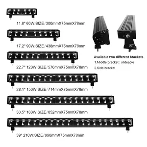 도로 고성능 120W 180W 240W ATV UTV Led 막대기 떨어져 도매 OEM, 최고 호리호리한 얇은 6D 단 하나 줄 4x4 차 Led 표시등 막대