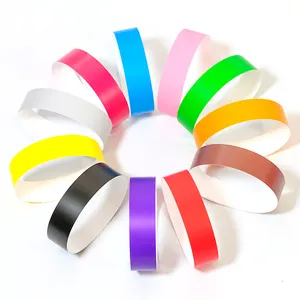 Factory Direct Delivery In Stock Solid Color Printable Tyvek Wristbands 1 Time Use Paper Bracelet For Holiday Event Party