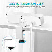 Multiprise USB 4 prises avec protection, fixation de bord de bureau, 65W-100W, pour mobilier de bureau