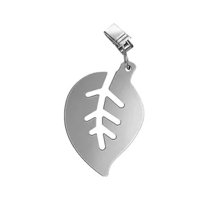 2025 mantel pesos colgante mantel de acero inoxidable Clip hojas en forma de Metal para mesa de cena bandera decorativa - Product Image 1