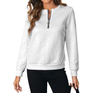 Sweat-shirt personnalisé pour femme, col ras du cou, manches longues, tricot torsadé, respirant, 100 % acrylique - Product Image 4