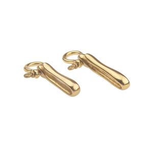 Gancho en forma de U de cobre puro, hebilla de tela con diseño financiero, llavero de latón con diseño de ganado, recubierto, para producción DIY hecha a mano y con personalidad - Product Image 2