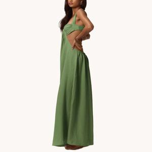 Vestidos para Niñas, Vestido Bohemio para Mujer con Escote Fruncido y Pierna Ancha, Atuendo de Verano para Vacaciones, Ropa de Playa, Tela Transpirable - Product Image 3