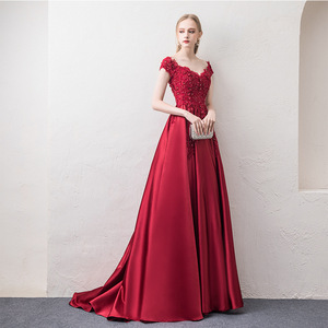 Off The Shoulder Burgundy Toast <b>Dress</b> Empire Waist <b>A</b> <b>Line</b> Evening Gown For Weddings Engagements Banquets - Product Image 1