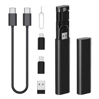 Kit de câbles de charge 6-en-1 USB Type-C multifonctionnel pour téléphone portable avec lecteur de carte et charge rapide 3A