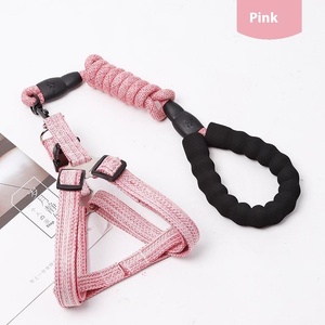 Conjunto de arnés colorido para perros de alta calidad, arnés ajustable para mascotas sin estrangulamiento con mango cómodo de fácil Control, cuerda para <span class=keywords><strong>Collar</strong></span> de perro - Product Image 6