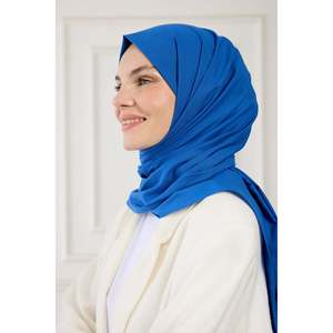 ผ้าคลุมกันแดดผ้าฝ้ายแท้ สีครามล้วน ผ้าพันคอยาวสำหรับผู้หญิง ผ้าฝ้าย 100% - Product Image 3