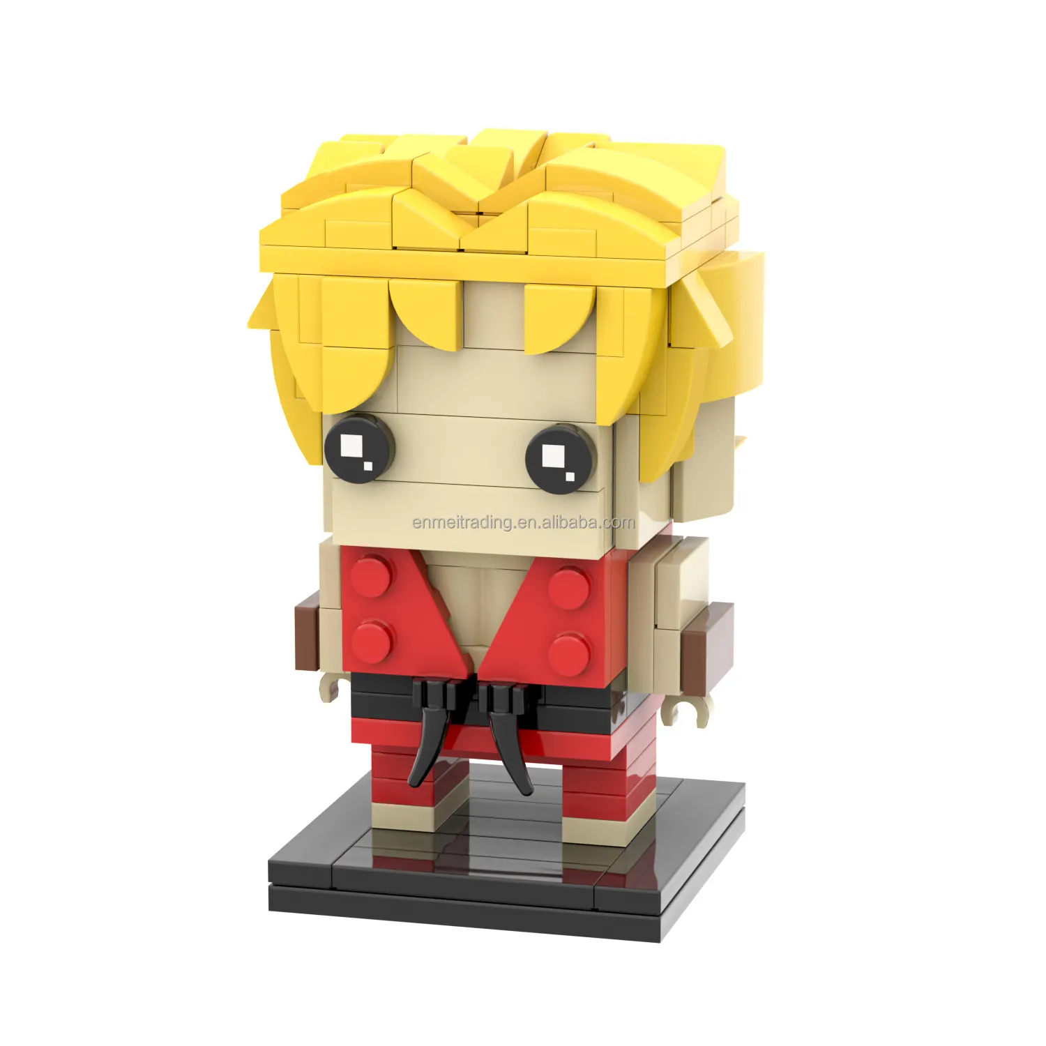 Set bata MOC BrickHeadz Anime fighter king Ken BrickHeadz Swakarya set blok bangunan untuk mainan Model anak-anak untuk anak-anak 2023 mainan 158 buah