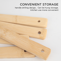 Accessoires de cuisine, outils, ensemble de 8 ustensiles de cuisine écologiques et durables en bambou naturel résistant à la chaleur avec support