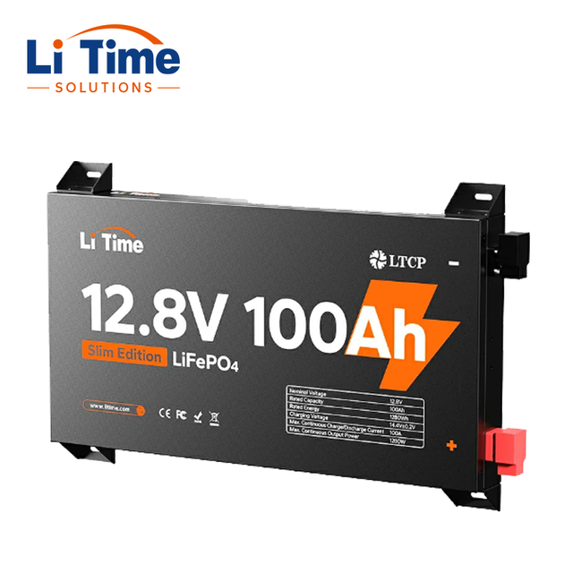 Wholesale Ultra Slim 12V100Ah Lithium Deep Cycle Slimline 12.8V Rechargeable Semi-solid State 4000-Cycle IP65 Battery Pack
