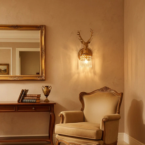 Wall <strong>Lamp</strong> Nordic Modern Creative Living Room Bedroom Hotel Brass Crystal High Quality New Design Stable Antler Crystal Wall <strong>Lamp</strong> - Product Image 4