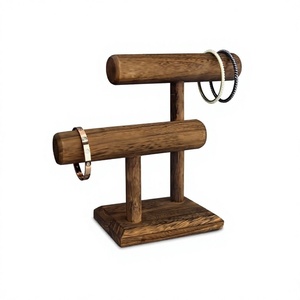 Handmade Wooden 2 Tier Bangles Holder Customized Size And Shape Jewelry Display Stand For Jewelry Storage Stand - Product Image 1