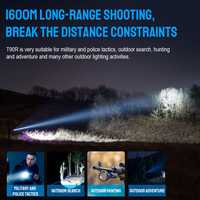 Linterna Táctica TrustFire T90R 4800LM, Haz de Luz de 1600M, Recargable por USB-C, Resistente al Agua IP68, para Caza, Búsqueda y Rescate