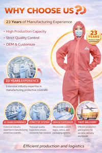 Vêtements de protection jetables imperméables et antistatiques <span class=keywords><strong>pour</strong></span> la transformation alimentaire et la viande, combinaisons EPI niveau C, protection contre les éclaboussures limitées - Product Image 6