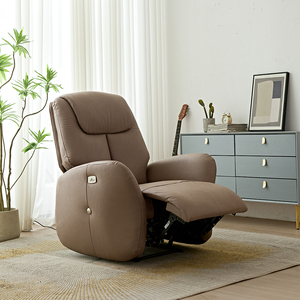 Fauteuil inclinable électrique marron, moderne, en tissu, pour une personne, idéal pour la maison, le bureau ou l'hôtel - Product Image 4