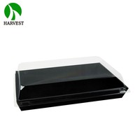 Umweltfreundliche, EU-zertifizierte, robuste, schwarze, stapelbare, biologisch abbaubare, faltbare Bagasse-Box/Schale für Lebensmittel und Catering