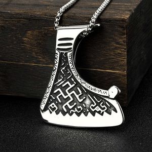 yunnique <b>Titanium</b> Steel Viking Axe Pendant Men's Necklace Stainless Steel Geometric Themed Gift Jewelry Fashion Accessory - Product Image 3