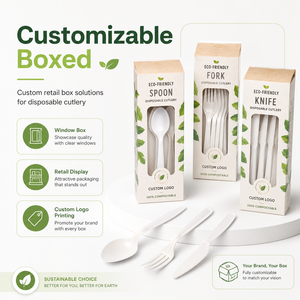Wholesale High Quality Biodegradable Compostable Disposable <b>Coffee</b> Ground Fork Knife And <b>Spoon</b> Set For Restaurant - Product Image 5