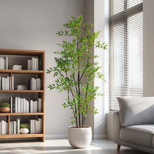 Durable intérieur/extérieur décoratif artificiel <span class=keywords><strong>bambou</strong></span> qualité plastique palmier verdure mariage maison décor qualité artificielle - Product Image 3