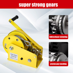 热卖2600磅手动绞车、带2速齿轮的手动回收绞车和自动制动器，用于吉普卡车拖车船提升 - Product Image 3