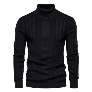 Maglione <span class=keywords><strong>girocollo</strong></span> Slim Slim a collo alto da <span class=keywords><strong>uomo</strong></span> lavorato a maglia tinta unita maglione caldo stile coreano stampa maniche lunghe - Product Image 5
