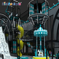 Rish nouvelle conception aire de jeux intérieure personnalisée avec grand toboggan équipement de trampoline extérieur intérieur