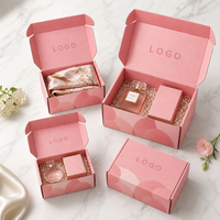 Boîte d'expédition en carton ondulé rose Sakura, logo personnalisé imprimé, emballage cadeau, boîtes pliables en carton