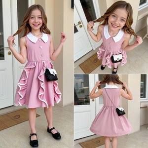 Robe d'été 2026 style académique, col Claudine, pour filles, style princesse douce et élégante - Product Image 2