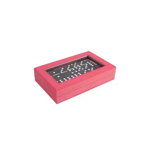 Fabricación de lujo <span class=keywords><strong>Domino</strong></span> Double Six Melamine Dominoes Case Set Custom Leather <span class=keywords><strong>Domino</strong></span> Game Set - Product Image 4