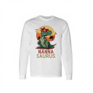 T-shirt à manches longues Nannasaurus Dino T-Rex pour Nanna, cadeau au design amusant - Product Image 2