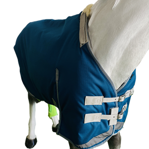 2025 Fanfaree 새로운 실내 안정 블루 겨울 따뜻한 말 방수 러그 고무 로고 Ripstop 직물 - Product Image 3