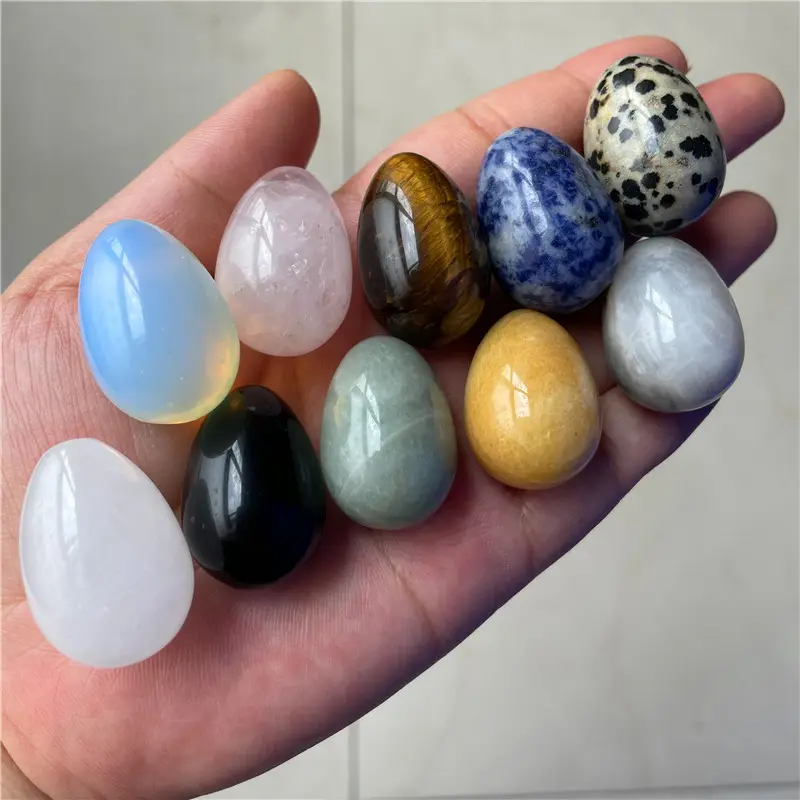 Egg Shaped 30mm Natural Bush Stone Healing Tumbled Loose Gemstone Cabochon