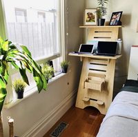 Station de travail idéale pour le bureau à domicile, bureaux réglables en hauteur et table d'ordinateur en bois multifonctionnelle