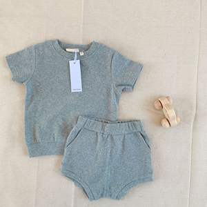 Conjunto de Ropa de Verano para Bebé, 2 Piezas, Camiseta de Manga Corta + Pantalones Cortos de Algodón Acanalado, Ropa para Niños - Product Image 3