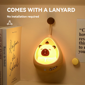 Capybara Plug-In Lighting Sensor de <span class=keywords><strong>movimiento</strong></span> Cute Animal Mini lámpara de mesa lámpara de cama para niños dormitorio de bebé suave LED Nursery Night Light - Product Image 5