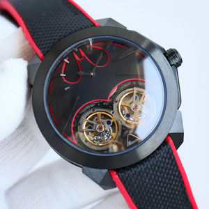 Montre de sport jaune pour motard en acier inoxydable avec bracelet en caoutchouc confortable, mouvement tourbillon résistant aux chocs - Product Image 4