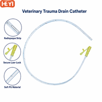 HEYI Cathéter de drainage chirurgical vétérinaire jetable, radiopactique, en polyuréthane, pour plaies, équipement médical 10Fr