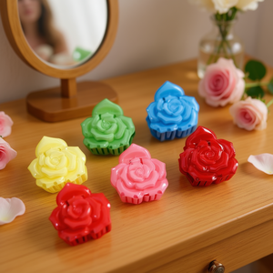 Pinza de Pelo con Diseño de Rosa de 8 cm, Accesorio de Moda para el Cabello para Mujer - Product Image 2
