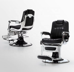 Sillón de Barbería Retro de Lujo, Hidráulico, Reclinable, con Masaje, Tapizado en Cuero PU, para Escuelas y Barberías - Product Image 2
