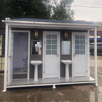 Baño Prefabricado Modular en Contenedor de Acero, con Accesorios Sanitarios Completos, Forma Cuadrada, para Uso Público en Exteriores