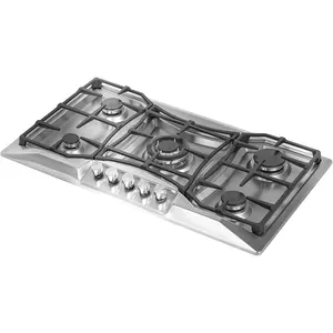 Wholesale Manufacturer 5 Burner Gas Stove Lead the Industry Golden Supplier of Gas Hob Stainless Steel Panel Safety Device Hob