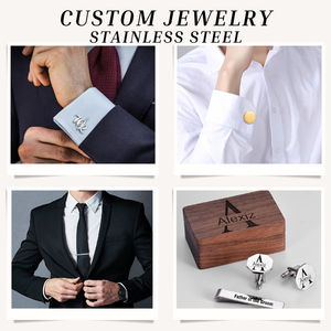 Số lượng lớn mua hộp quà tặng trống tie clip tùy chỉnh thép không gỉ quy mô của công lý Khuy măng sét rắn Knot Khuy măng sét cho nam giới sang trọng - Product Image 3