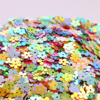Paillettes dorées 7 mm en forme de fleur à cinq pétales pour nail art, slime, résine plastique, matériau de remplissage nacré DIY, patchs pour fard à paupières, sequins