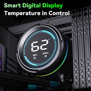 مبرد سائل جديد للمعالج SNOWMAN مقاس 360 مم، نظام تبريد مائي لوحدة المعالجة المركزية LGA 1700 مع شاشة عرض لدرجة الحرارة ومراوح تبريد مخصصة للمعالجات - Product Image 2