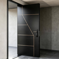 Porte d'entrée battante moderne en aluminium moulé de haute qualité, porte blindée résidentielle haut de gamme en acier antivol pour maison
