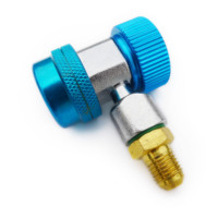 Raccord rapide manuel en cuivre pour gaz réfrigérant R134A, filetage SAE mâle, surface lisse, 1/4