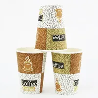 Gobelets à café jetables en papier à paroi simple de 10 oz, écologiques, avec revêtement PE, avec couvercles imprimés personnalisés, marque FABAILONG, origine Anhui