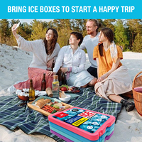 4 packs de glace réutilisables et non toxiques en plastique HDPE-rétention de froid longue durée pour les boîtes à lunch, la pêche et les pique-niques, colorés.