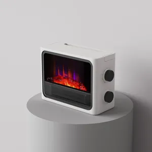 Petit ventilateur de chauffage d'espace PTC chauffage chauffage électrique  chauffage rapide table de chauffage (blanc)